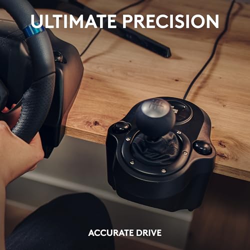 Logitech G RS Shifter & Handbrake with easy mode switching, height-adjustable handle, & included table clamp for RS & PRO Series