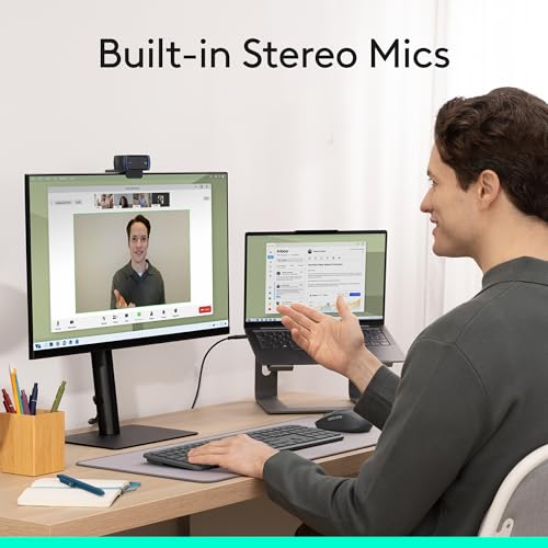Logitech Pro Webcam, Full HD Video Calling, Clear Stereo Audio