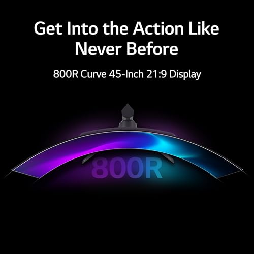 LG 45GR95QE-B Curved Ultragear Gaming Monitor 45-Inch (3440 x 1440) OLED Display, 240Hz Refresh Rate, 0.03ms GtG Response Time, NVIDIA G-SYNC Compatible, Contrast Ratio 1.5M:1, Black