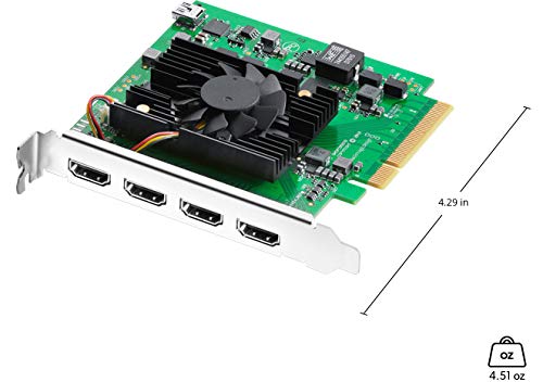 Blackmagic Design DeckLink Quad HDMI PCIe Capture Card, Up to 4K60, 4 HDMI 2.0b inputs (BDLKDVQDHDMI4K)