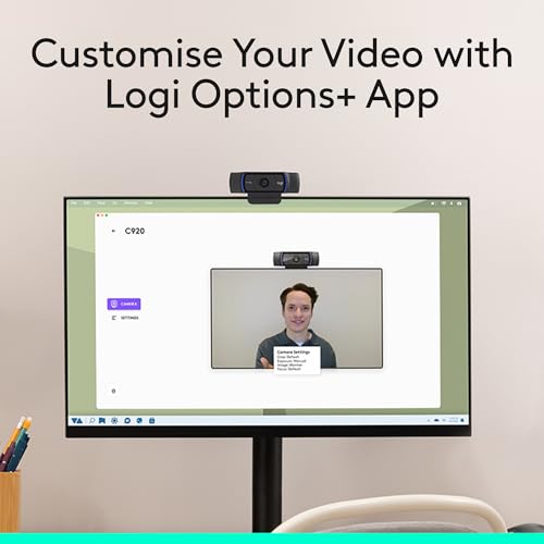 Logitech Pro Webcam, Full HD Video Calling, Clear Stereo Audio