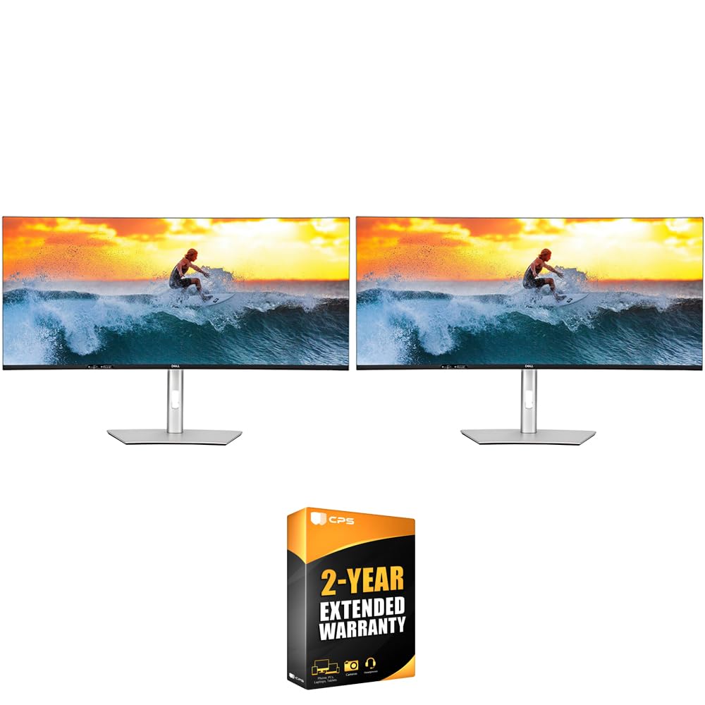 Dell DELL-U4025QW UltraSharp 40 Curved Thunderbolt Hub Dual Monitor Bundle with 2 YR CPS Enhanced Protection Pack