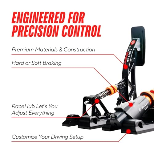 ASETEK SimSports Sim Racing Pedals | Adjustable and Customizable Sim Pedals Arms | Built to Replicate Real-Life Racing sim | PC Compatible