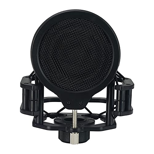 HHHJQFAAT Microphone Shock Mount with Dual-Layer Pop Filter