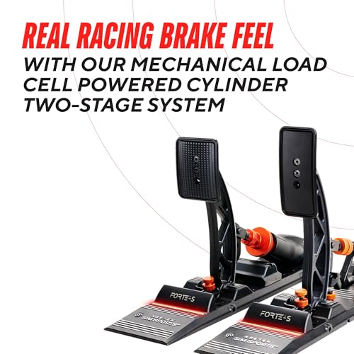 ASETEK SimSports Sim Racing Pedals | Adjustable and Customizable Sim Pedals Arms | Built to Replicate Real-Life Racing sim | PC Compatible