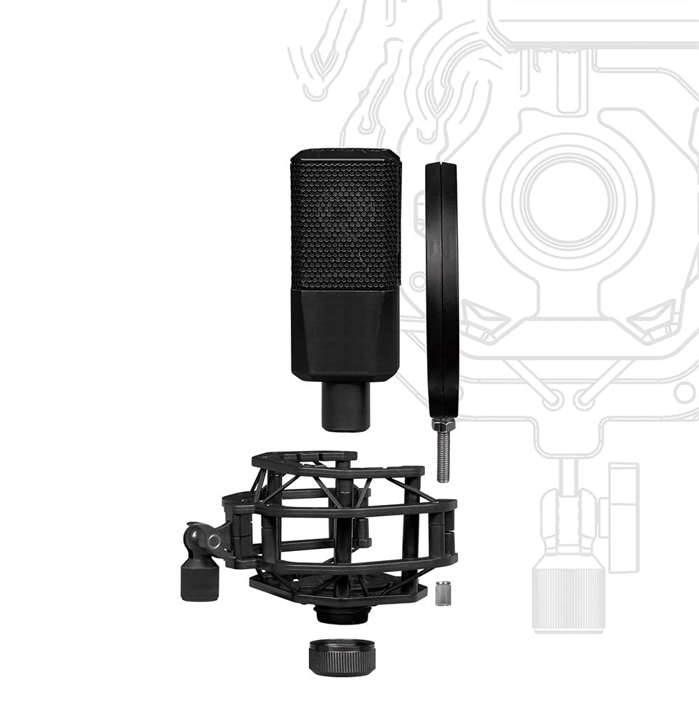 HHHJQFAAT Microphone Shock Mount with Dual-Layer Pop Filter