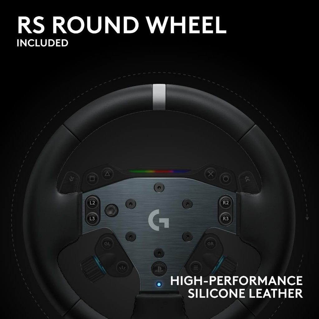 Logitech G RS50 System, 3-Piece Sim Racing Steering Wheel Setup - RS50 Wheel Base with 8 Nm Direct Drive