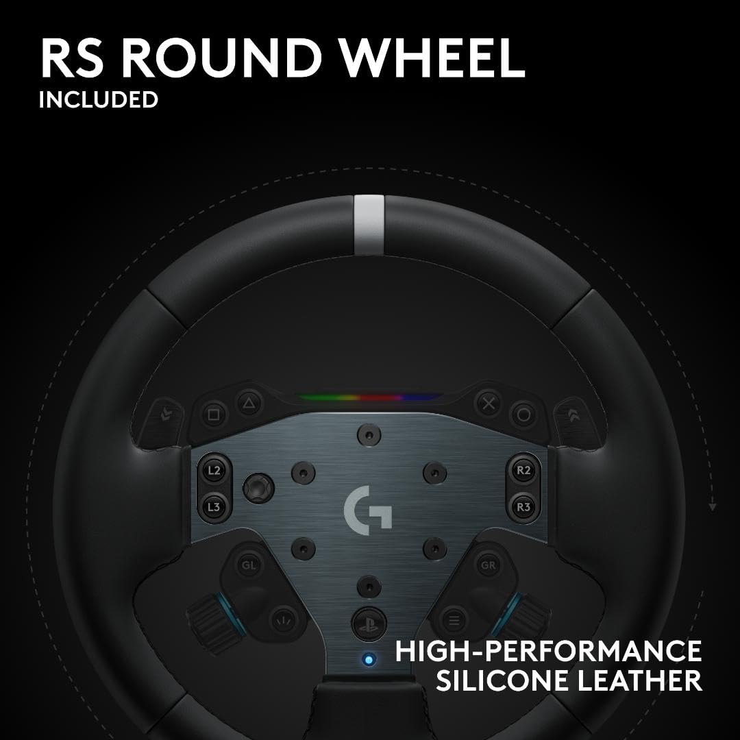 Logitech G RS50 System, 3-Piece Sim Racing Steering Wheel Setup - RS50 Wheel Base with 8 Nm Direct Drive