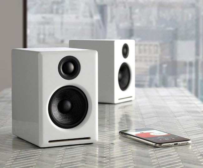 Audioengine A2+ 24 Bit 60 Watt Bluetooth Desktop Computer Speakers for Music and Gaming - PC MAC Laptop Tablet (Pack of 2)