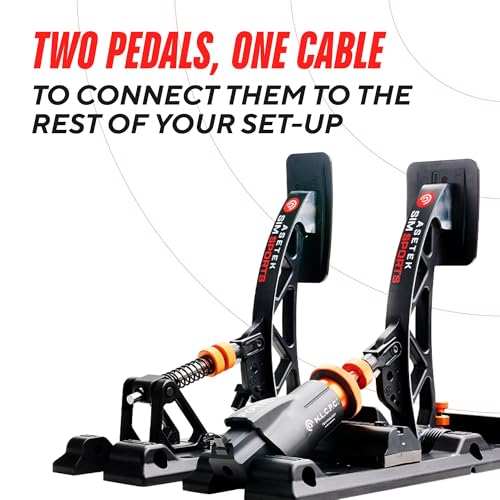 ASETEK SimSports Sim Racing Pedals | Adjustable and Customizable Sim Pedals Arms | Built to Replicate Real-Life Racing sim | PC Compatible