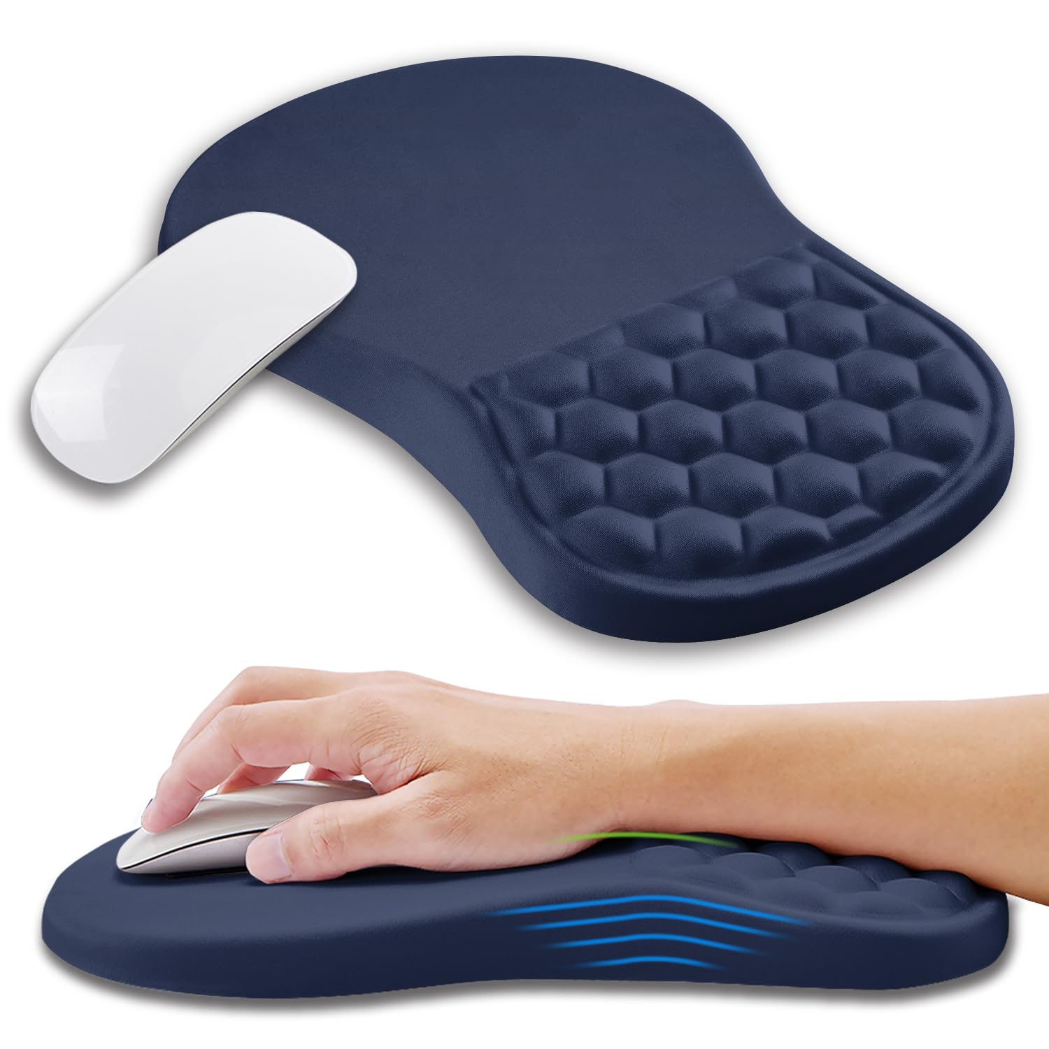 KUOSGM Ergonomic Gaming Mouse Pad with Memory Foam Wrist Rest