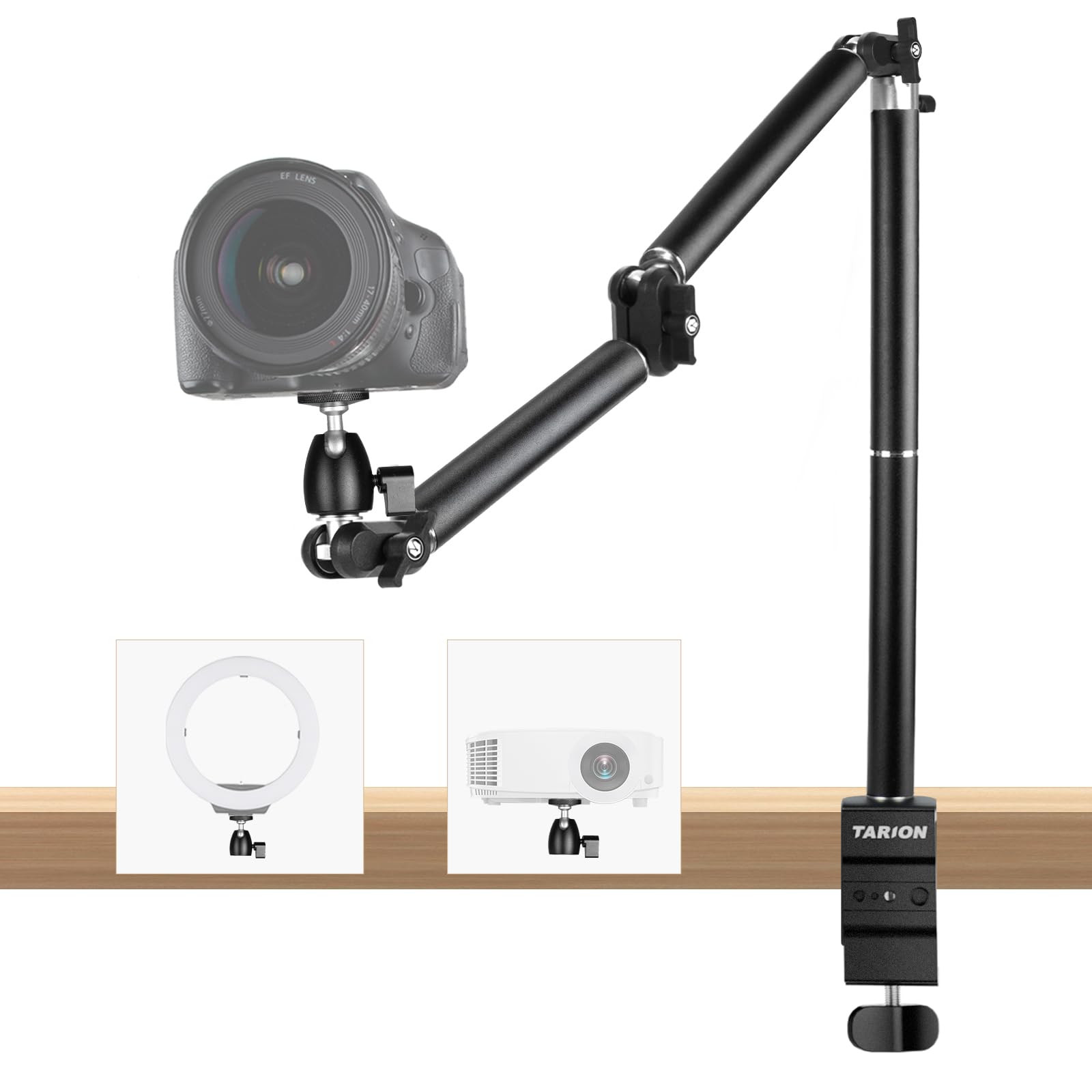 TARION Overhead Camera Desk Mount Articulated with Gear Joints TKA01-L