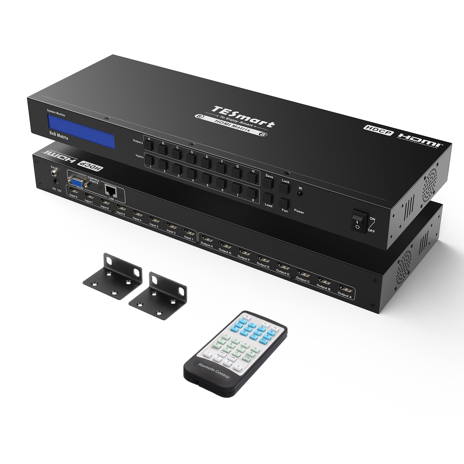 TESmart HDMI Matrix Switch Vedio Switcher Splitter Support Rack Mount, Ultra HD 4K