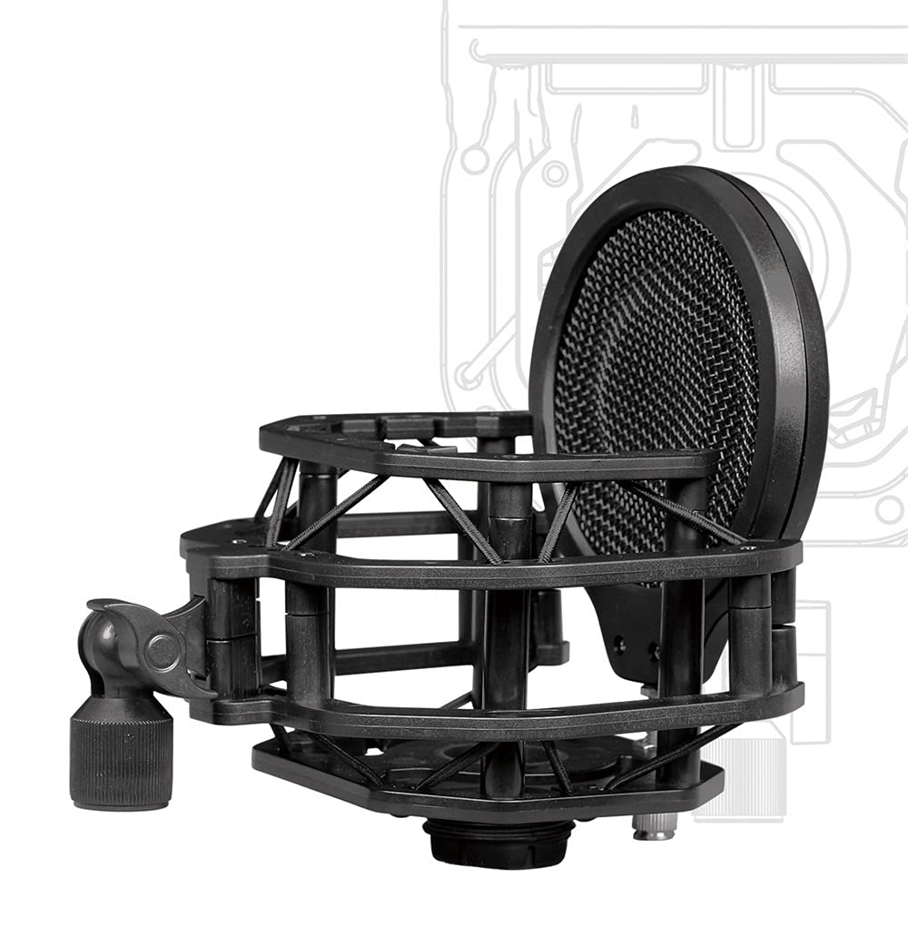 HHHJQFAAT Microphone Shock Mount with Dual-Layer Pop Filter