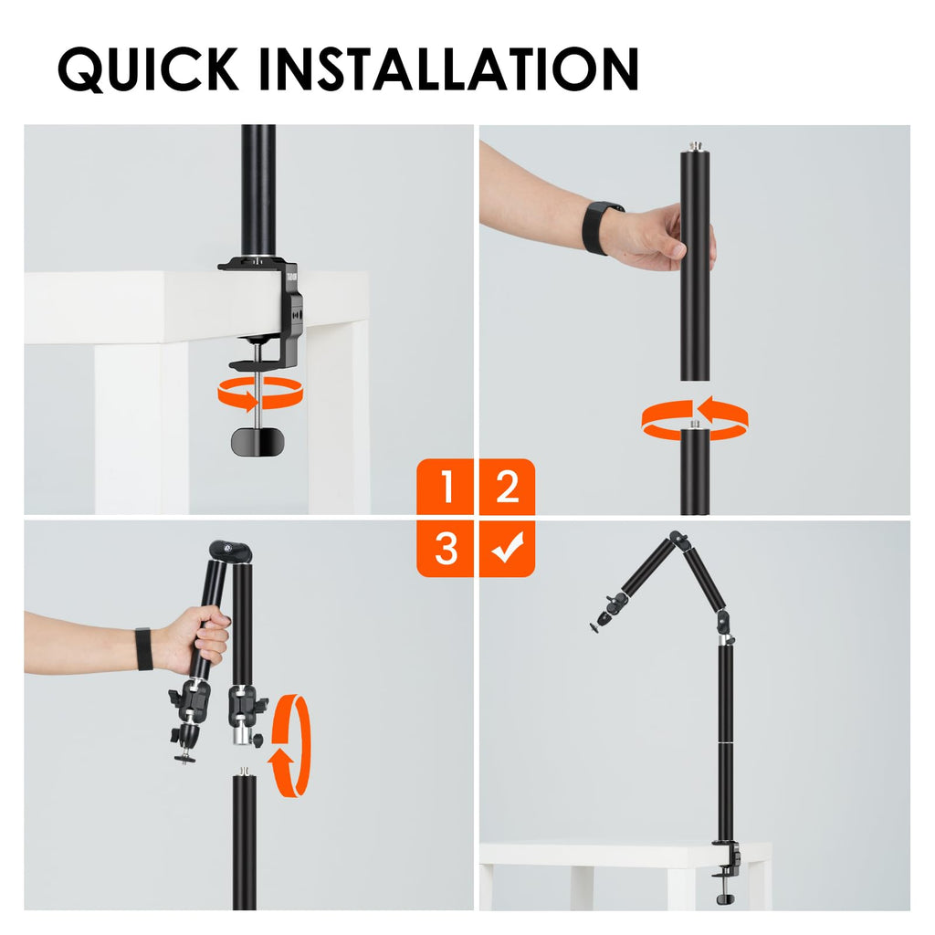 TARION Overhead Camera Desk Mount Articulated with Gear Joints TKA01-L