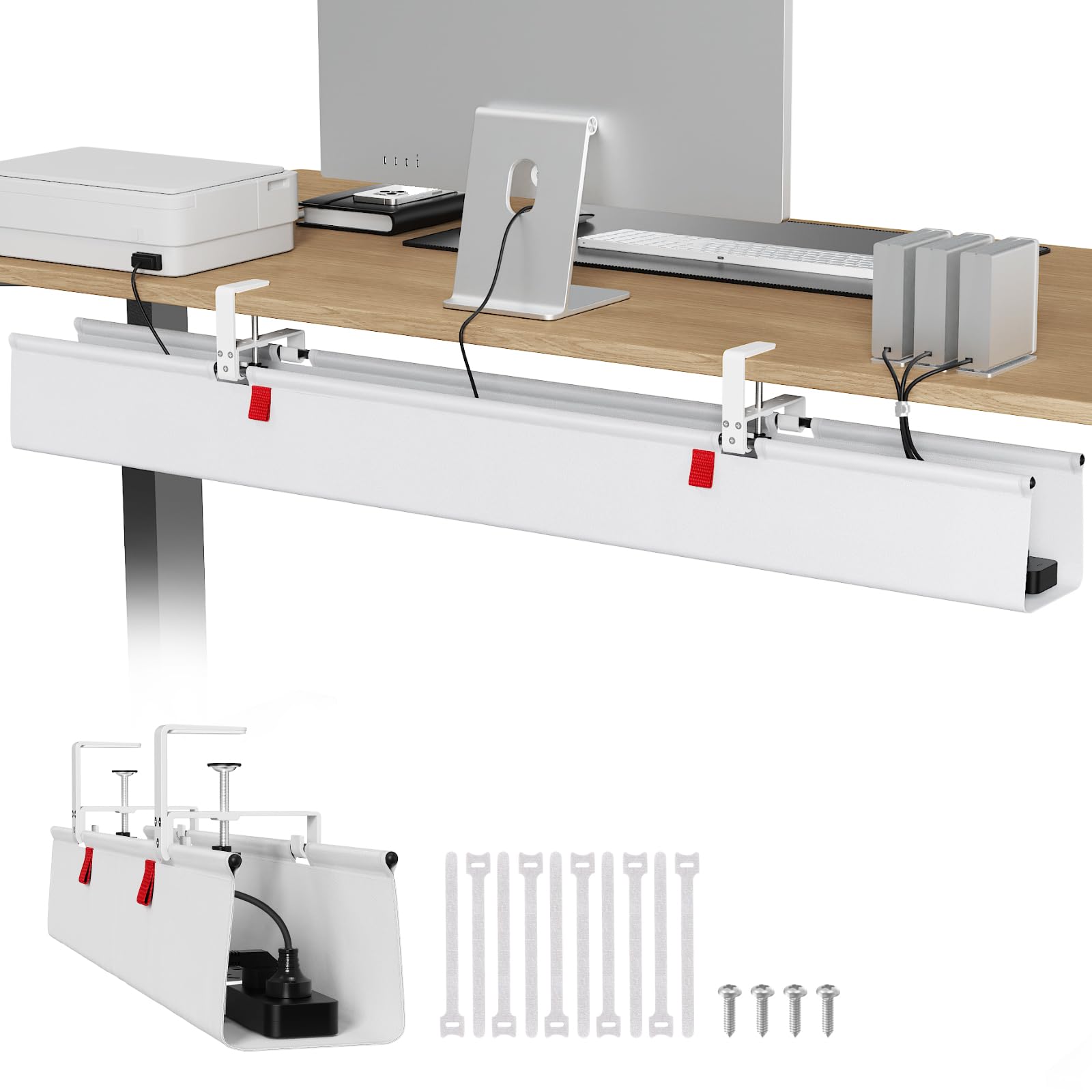 Under-Desk Cable Management Tray for Gaming Desks