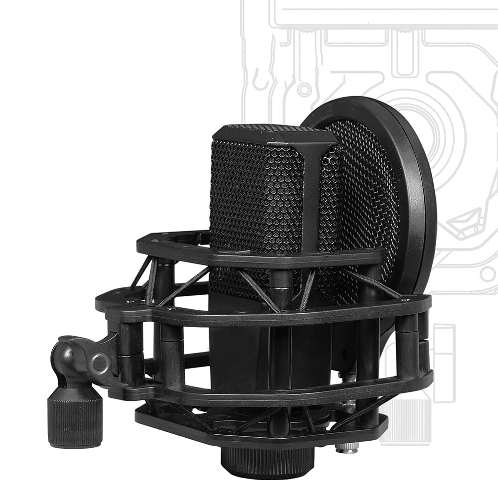 HHHJQFAAT Microphone Shock Mount with Dual-Layer Pop Filter