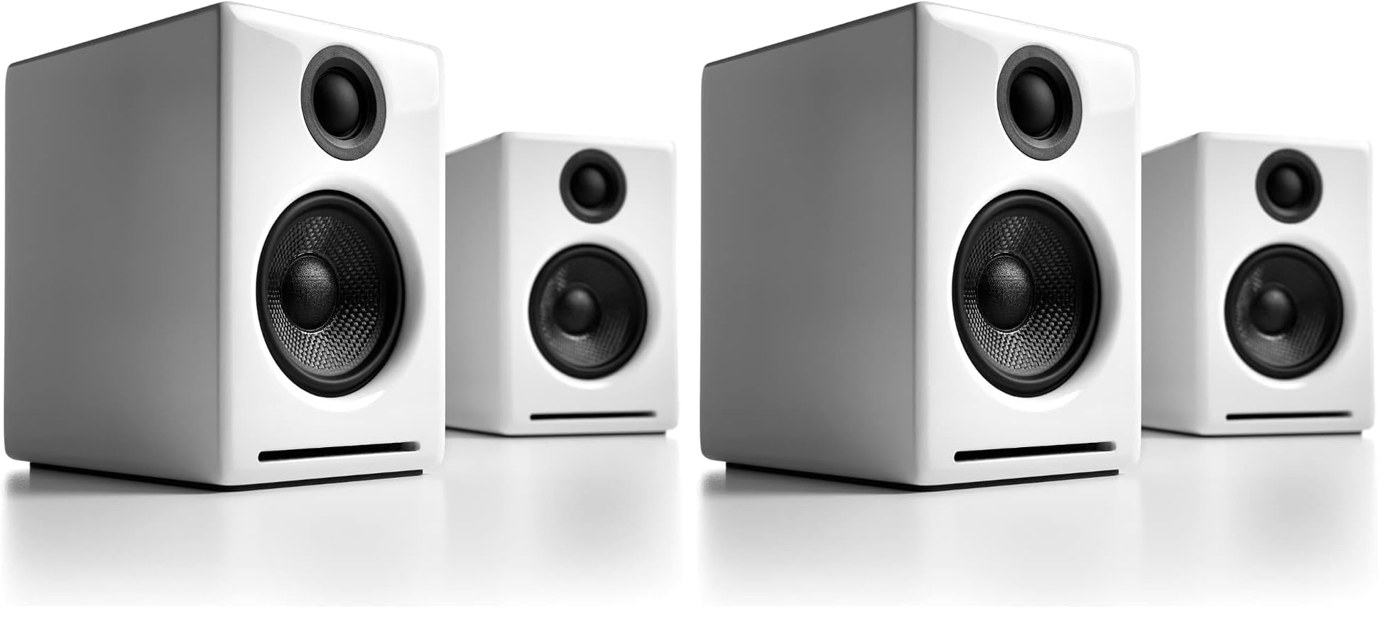 Audioengine A2+ 24 Bit 60 Watt Bluetooth Desktop Computer Speakers for Music and Gaming - PC MAC Laptop Tablet (Pack of 2)