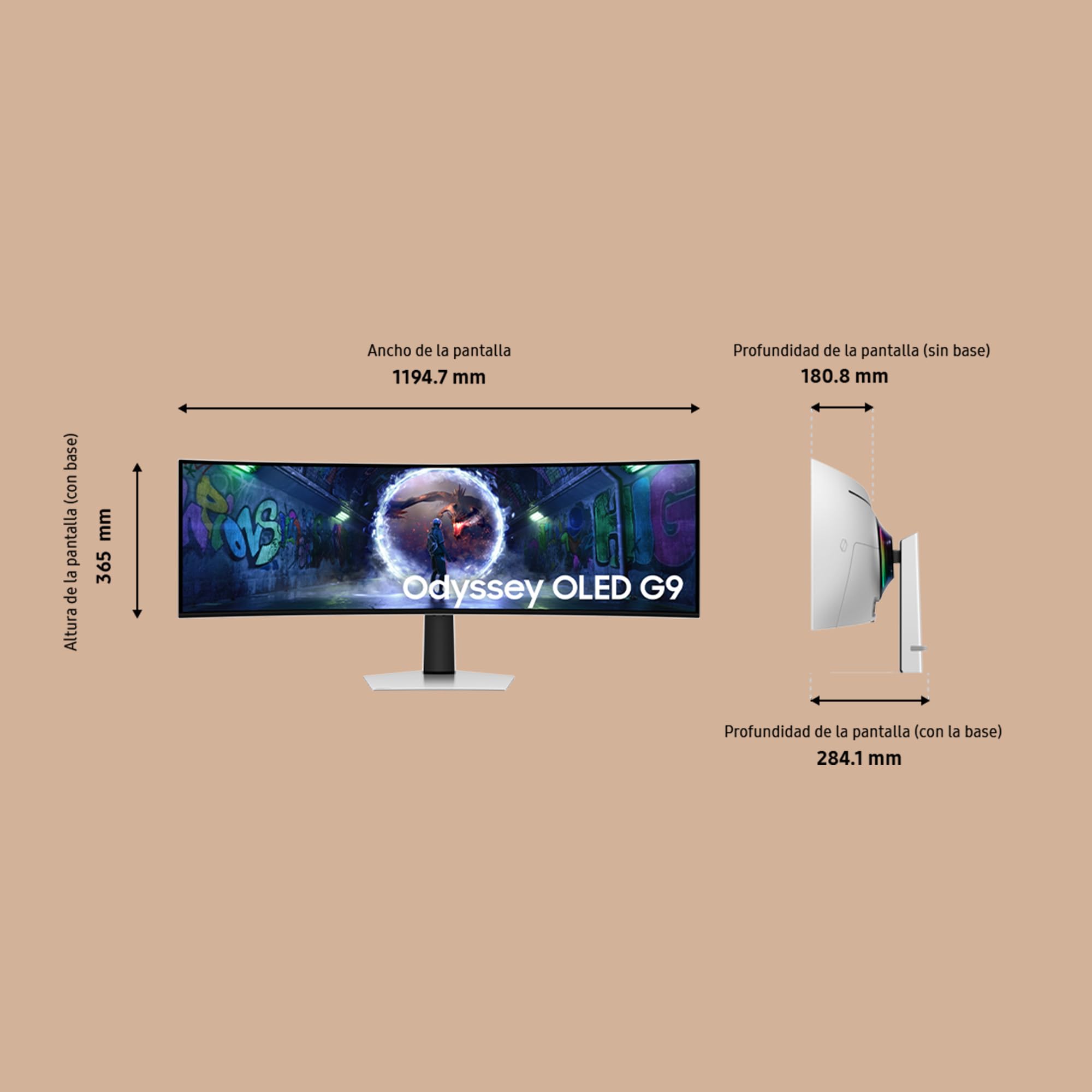 Samsung 49 Inch Odyssey OLED G9 G93SD, DQHD (5120 x 1440), Gaming Monitor, PC Screen, 240 Hz, OLED Glare Free, 0.03 ms Response Time, Gaming Hub, LS49DG934SUXEN