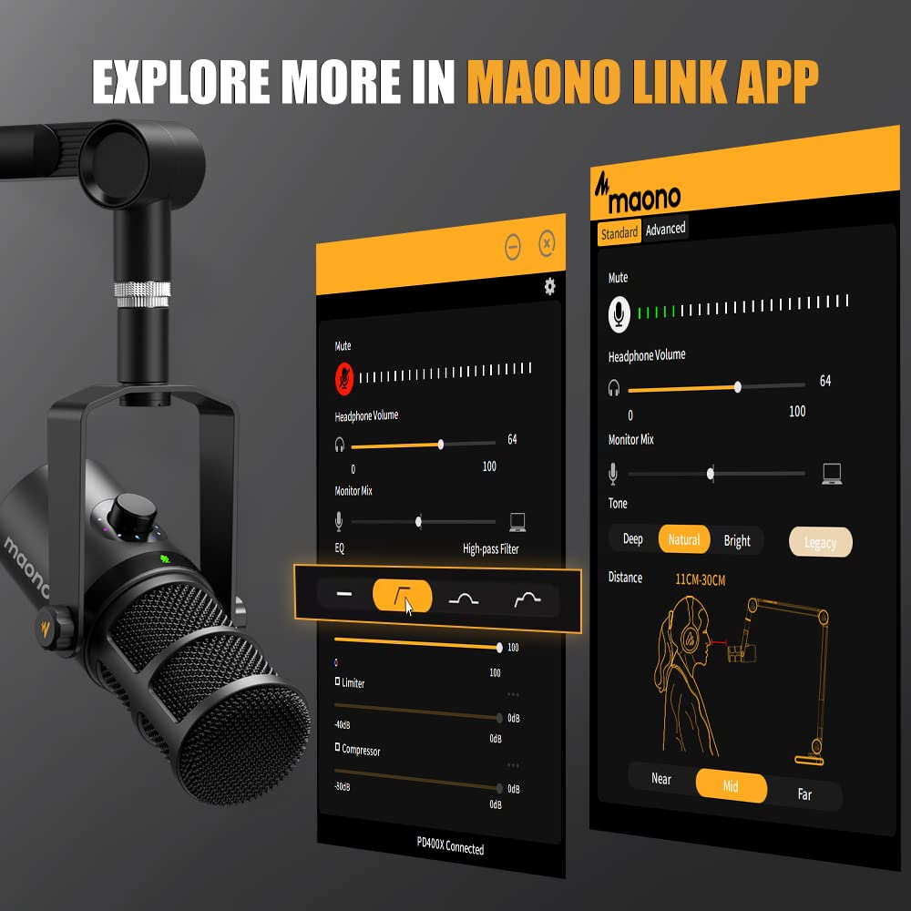 MAONO PD400X USB/XLR Dynamic Microphone for Podcasting/Streaming