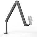 IXTECH RGB Mic Boom Arm High Profile, Overhead Boom Arm Microphone Stand Desk Mount, Adjustable Microphone Stand with Desk Mount, Mic Arm for Live Streaming Gaming Podcasting Recording (Black)