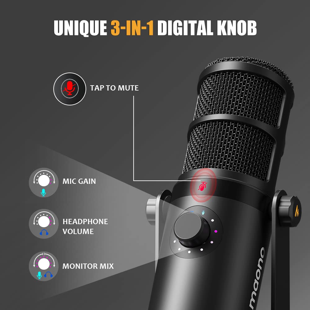 MAONO PD400X USB/XLR Dynamic Microphone for Podcasting/Streaming