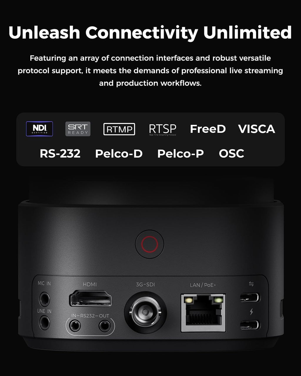 OBSBOT Tail 2 4K Webcam with Built-in NDI HX3 AI Auto-Tracking PTZ Camera, Bundle with Remote Controller, for Professional Streaming, Video Conferencing & Multi-Camera Setup Works with Zoom Teams OBS