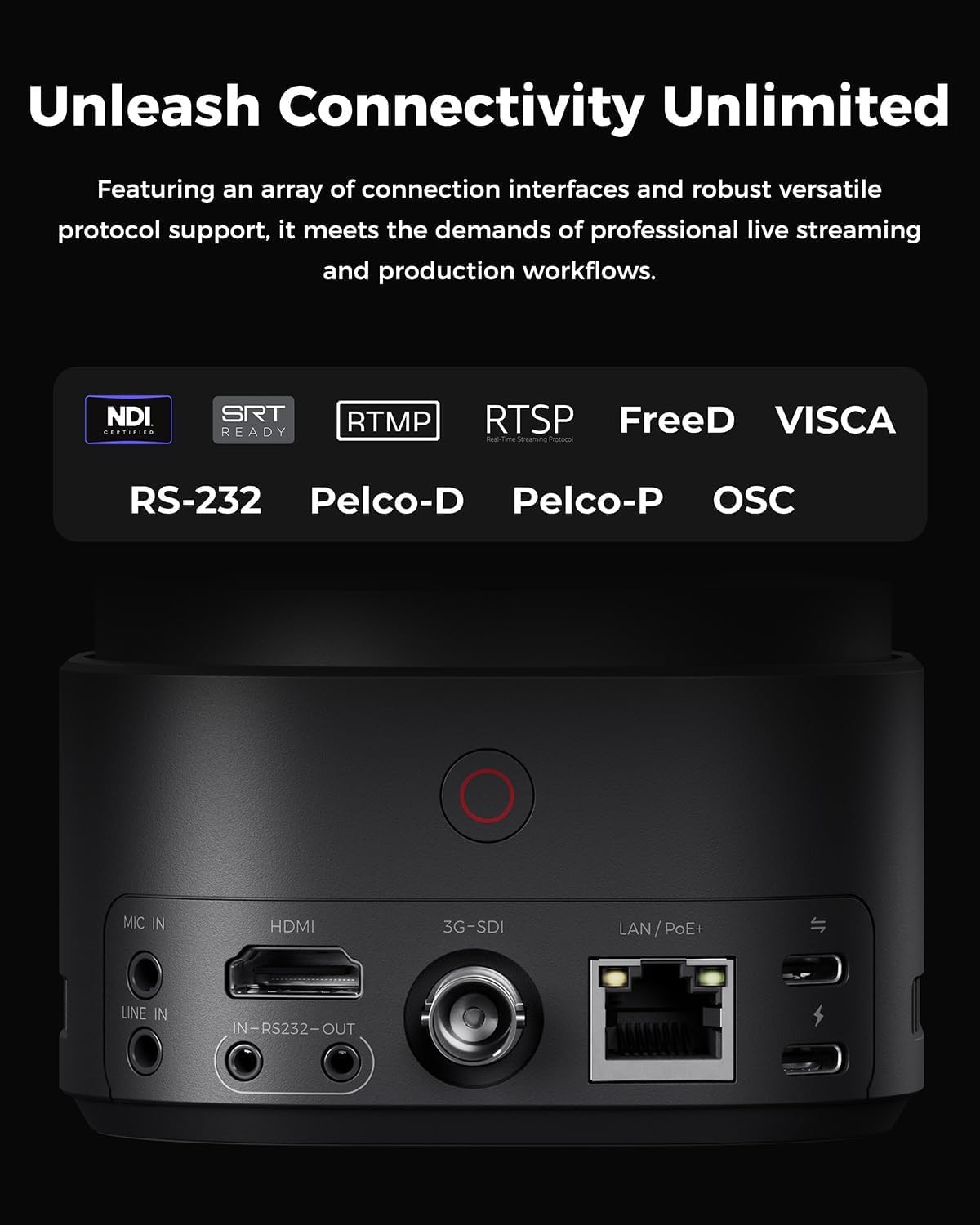 OBSBOT Tail 2 4K Webcam with Built-in NDI HX3 AI Auto-Tracking PTZ Camera, Bundle with Remote Controller, for Professional Streaming, Video Conferencing & Multi-Camera Setup Works with Zoom Teams OBS
