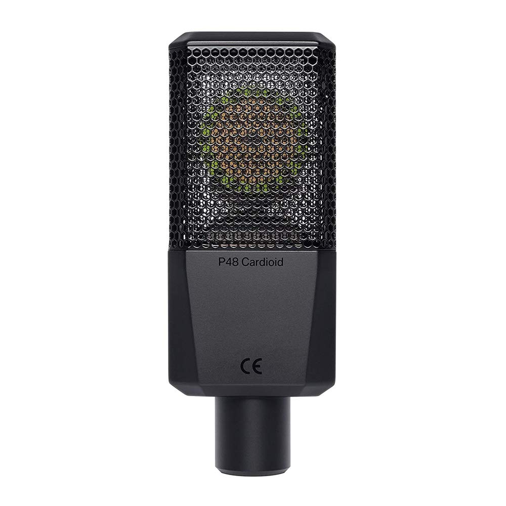 Lewitt LCT-440-Pure Single-Pattern, Condenser Microphone Bundle with Auray MS-5230F Tripod Mic Stand and XLR-XLR Cable