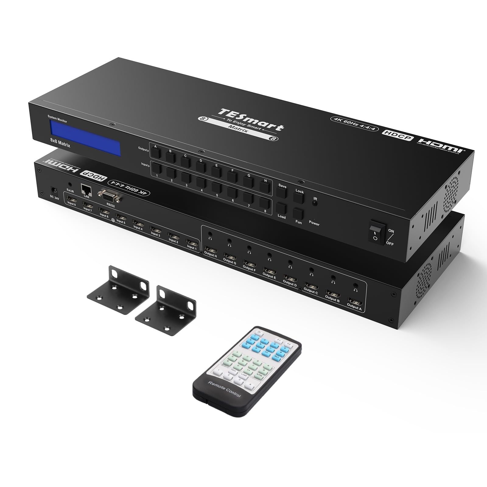 TESmart HDMI Matrix Switch Vedio Switcher Splitter Support Rack Mount, Ultra HD 4K