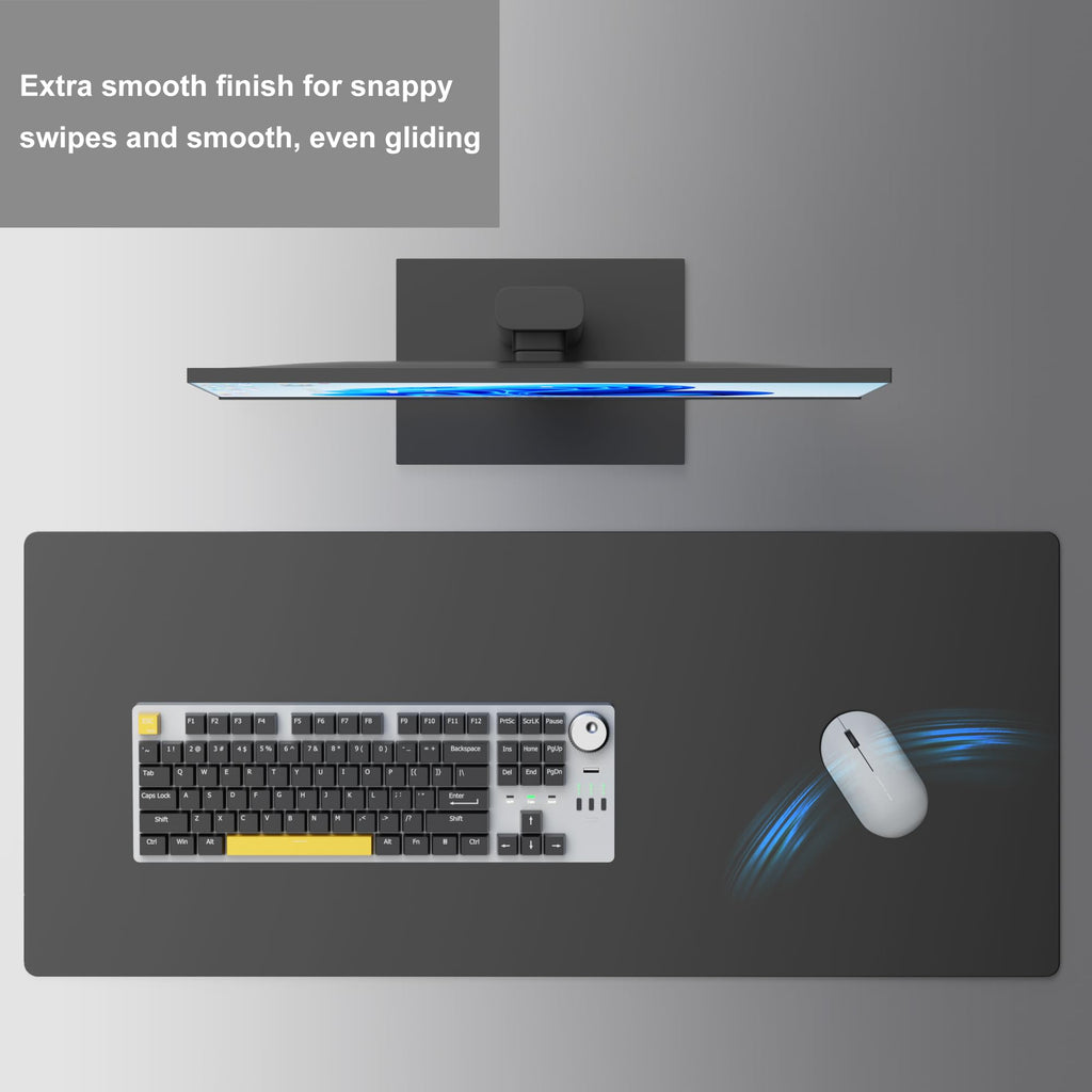 Erpele Glass Large Mouse Pads 31.5”x15.7”- Sandblasted Surface Glass Mousepad Gaming, Hard Smooth & Durable Hard Mouse Pad with Non-Slip Base for Office, Gaming, Home