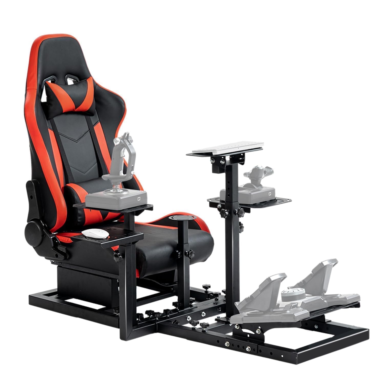 Dardoo Flight Racing Simulator Cockpit with Ergonomic Seat Fit for Logitech G29 G923, for Thrustmaster T150 Hotas Warthog,Adjustable Steering Wheel Stand,Excluding Wheel,Pedal,Handbrake & Joystick