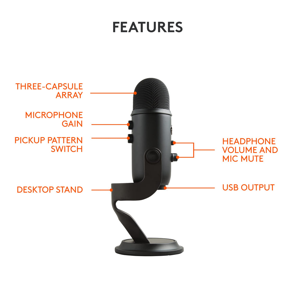 Logitech Blue Yeti USB Microphone for Streaming & Gaming