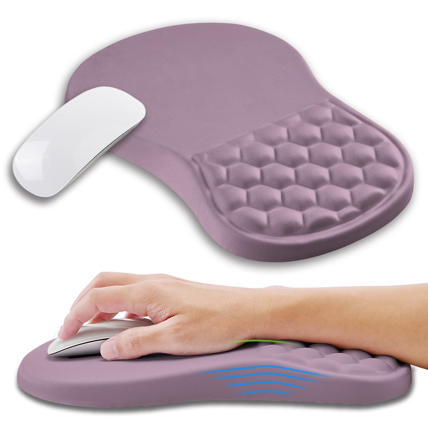 KUOSGM Ergonomic Gaming Mouse Pad with Memory Foam Wrist Rest