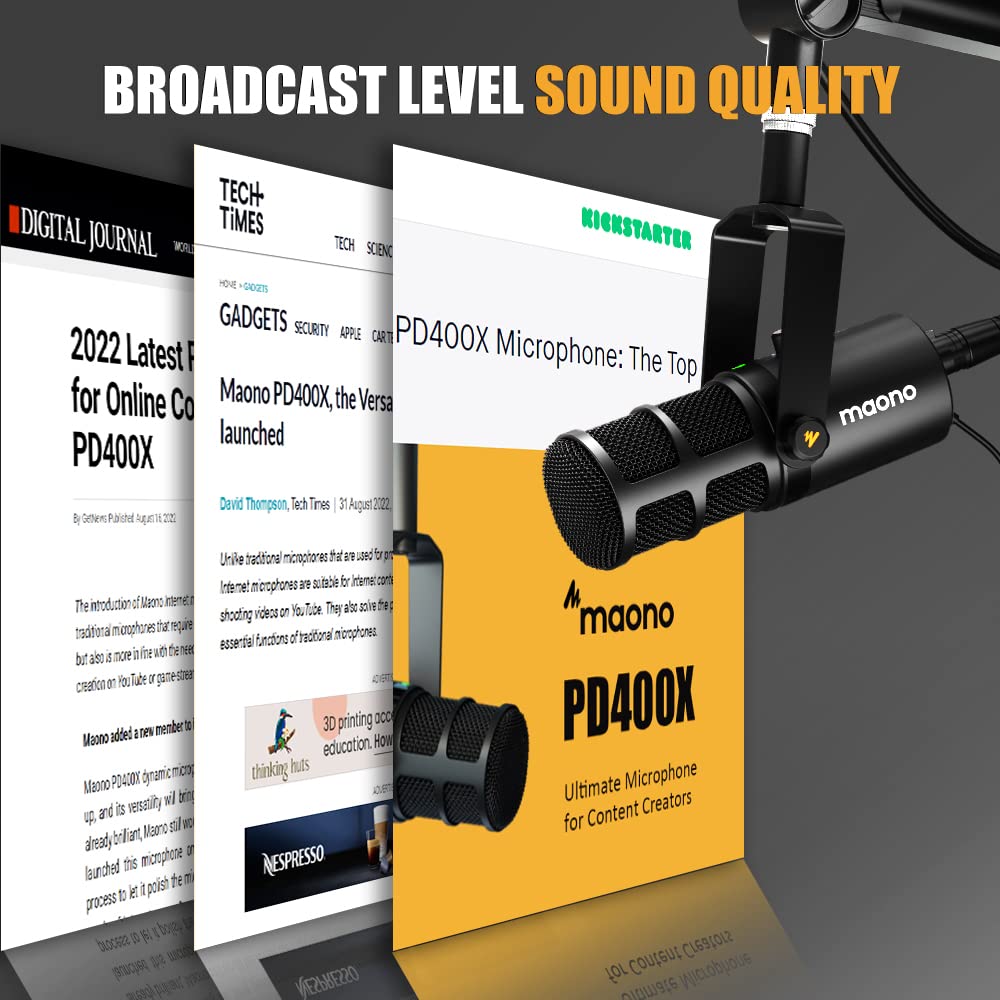 MAONO PD400X USB/XLR Dynamic Microphone for Podcasting/Streaming