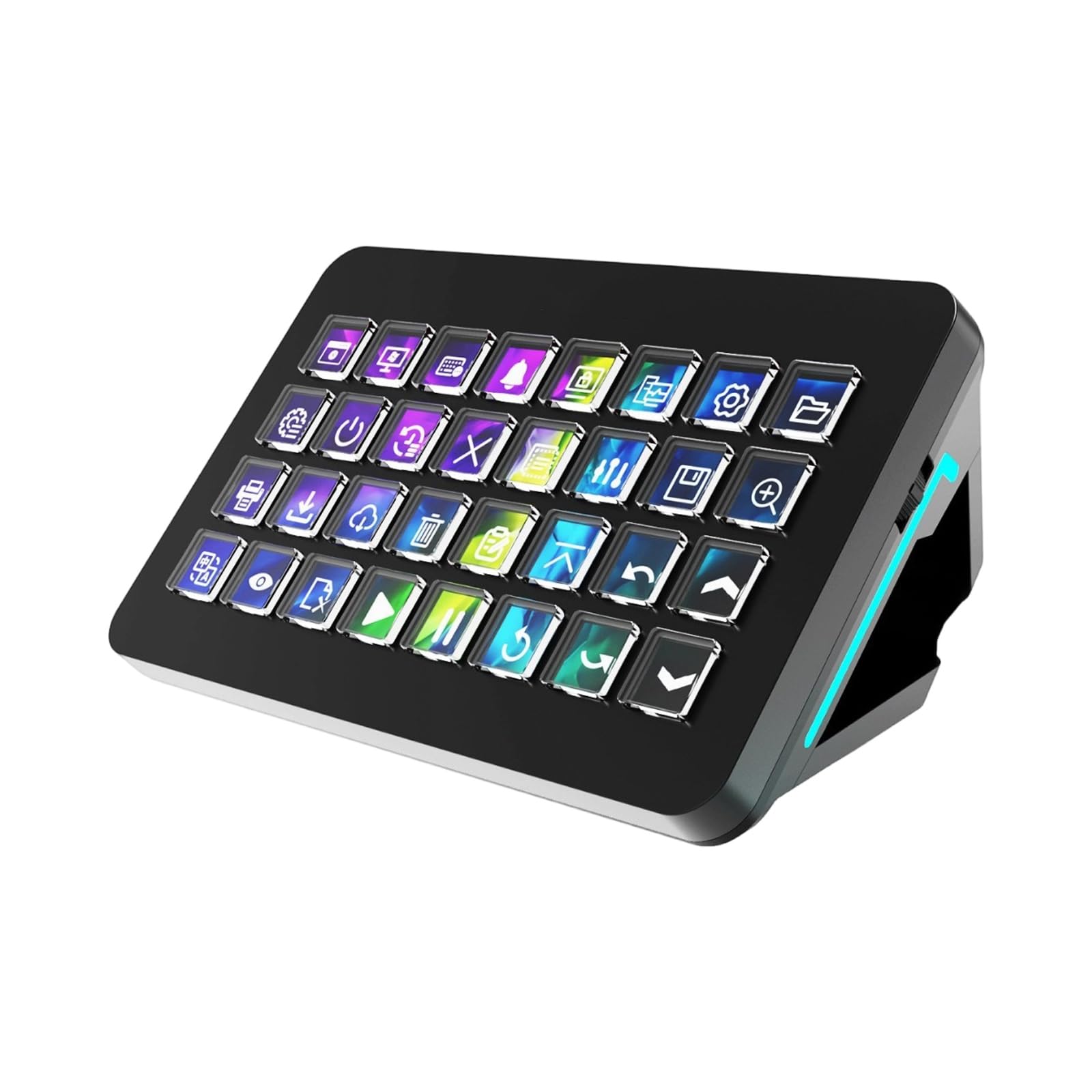 Keypad Portable 32 Customizable Macros Keyboard with Visual Console for Streamdeck Control Video Editing Keyboards