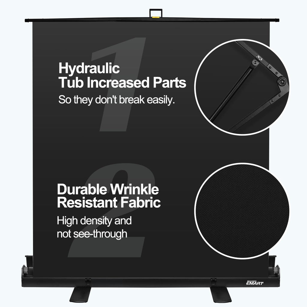EMART Collapsible Chromakey Panel Green Screen for Background Removal, Portable & Retractable Wrinkle-Resistant Backdrop with Stand for Streaming, Photographic Studio, TikTok