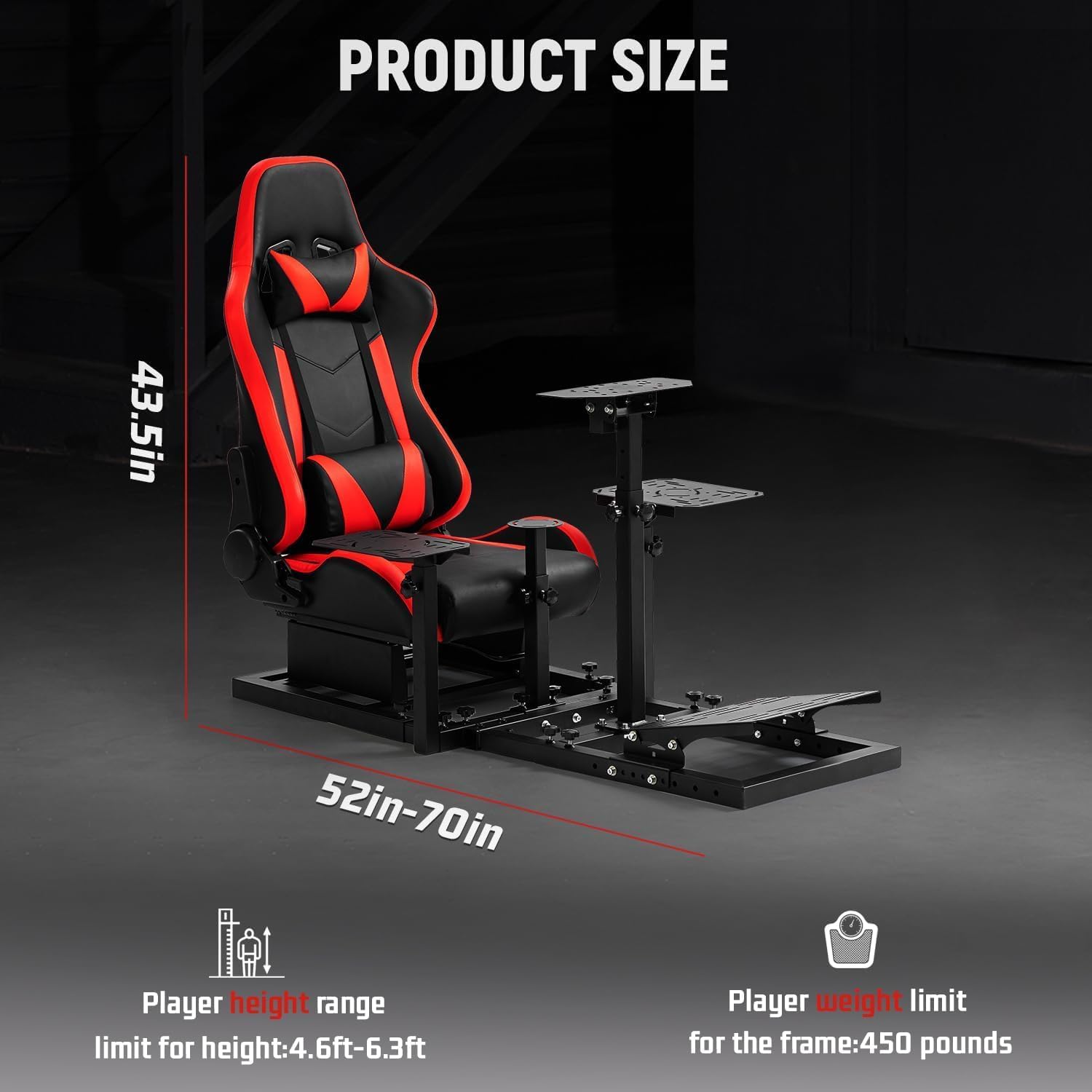 Dardoo Flight Racing Simulator Cockpit with Ergonomic Seat Fit for Logitech G29 G923, for Thrustmaster T150 Hotas Warthog,Adjustable Steering Wheel Stand,Excluding Wheel,Pedal,Handbrake & Joystick