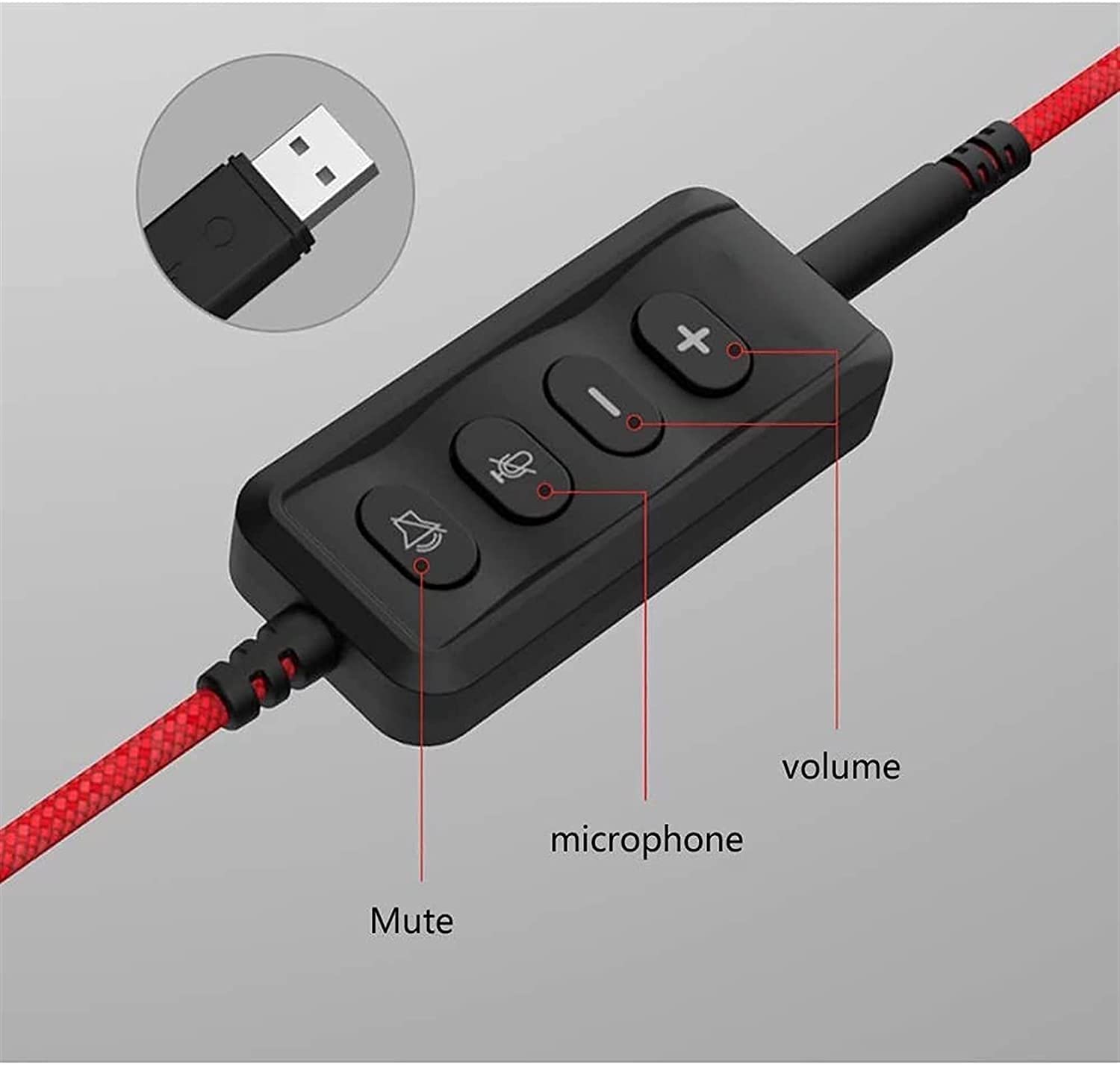 zhanghong Gaming Headset 3.5mm Wired Bass Stereo Noise Isolation Gaming Headphones with Mic for Laptop Computer, Cellphone, PS4 and so on- Volume Control