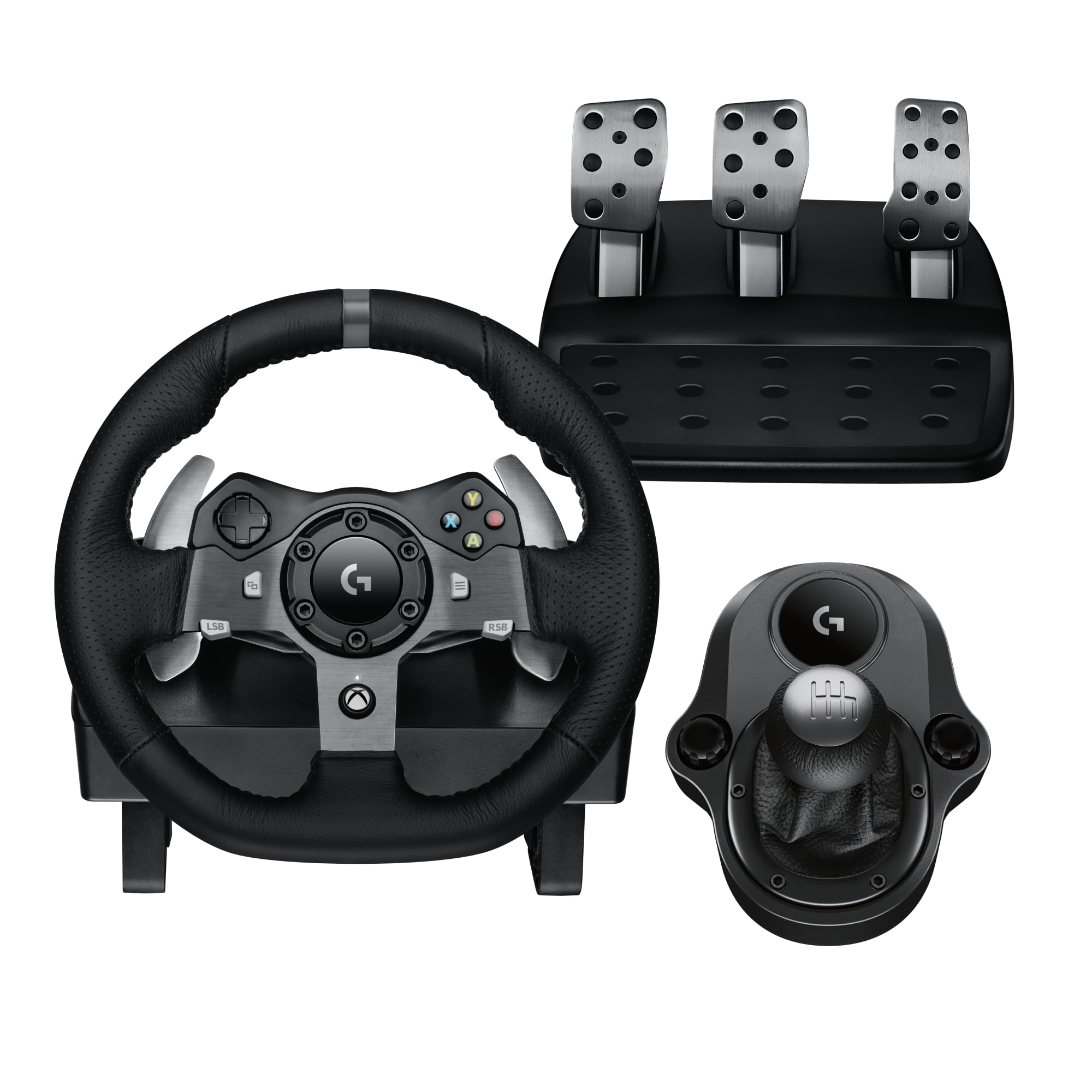 Logitech G920 Driving Force Racing Wheel + Floor Pedals + G Driving Force Shifter Bundle