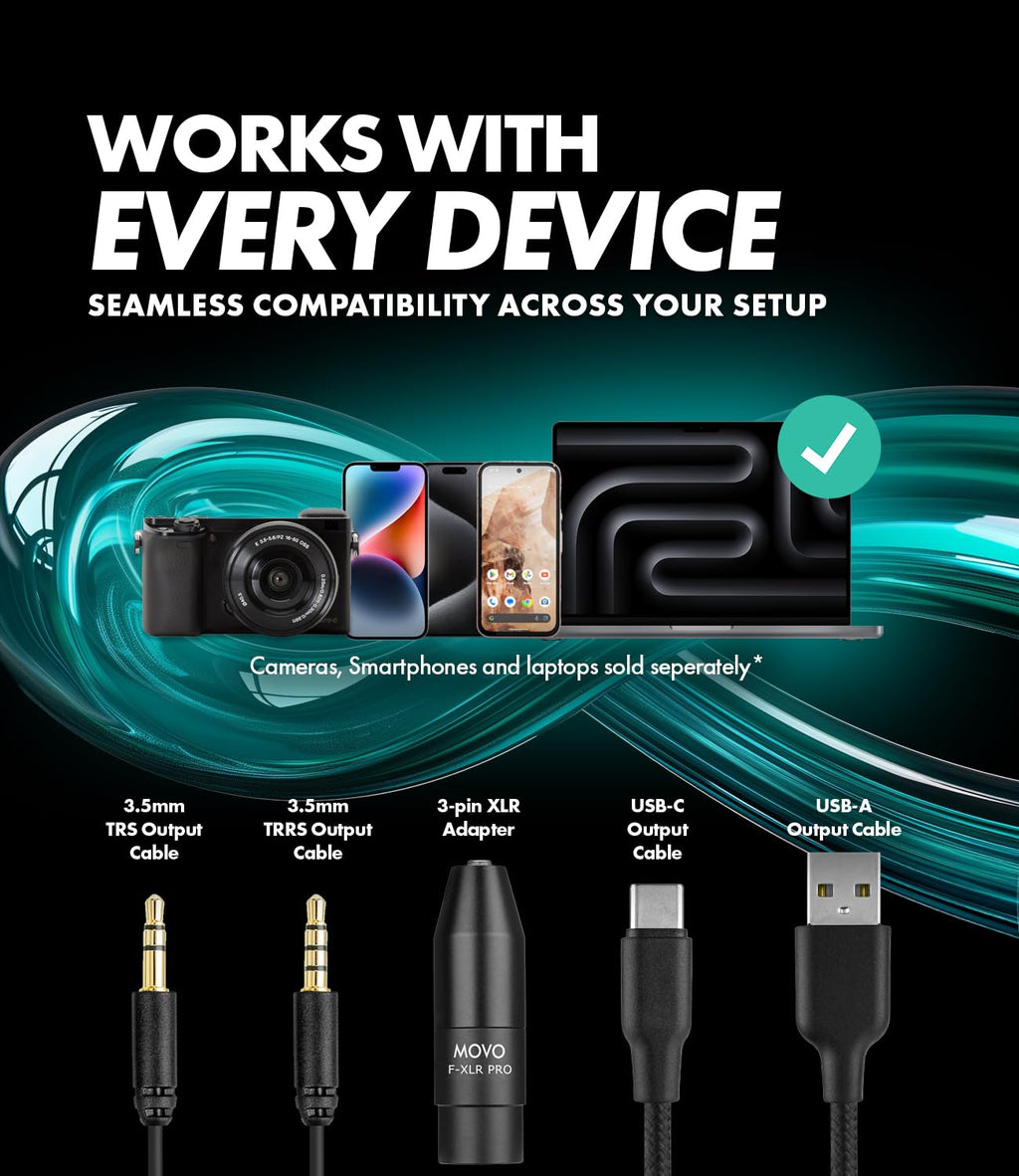 Movo X1 Supercardioid Shotgun Microphone - 3.5mm/XLR/USB-C Camera Mic for DSLR, Smartphones, and Computers - Professional Boom Microphone with Advanced Audio Controls, Tripod, and Accessories