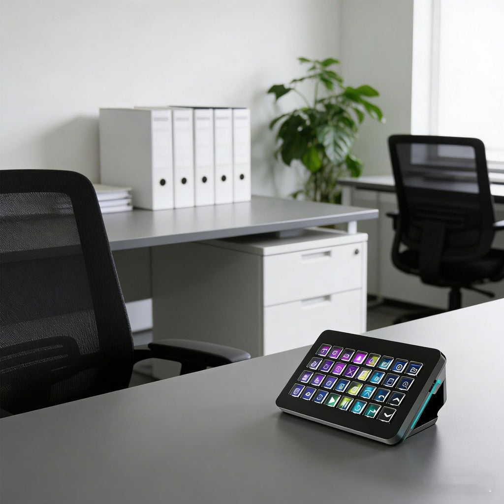 Keypad Portable 32 Customizable Macros Keyboard with Visual Console for Streamdeck Control Video Editing Keyboards