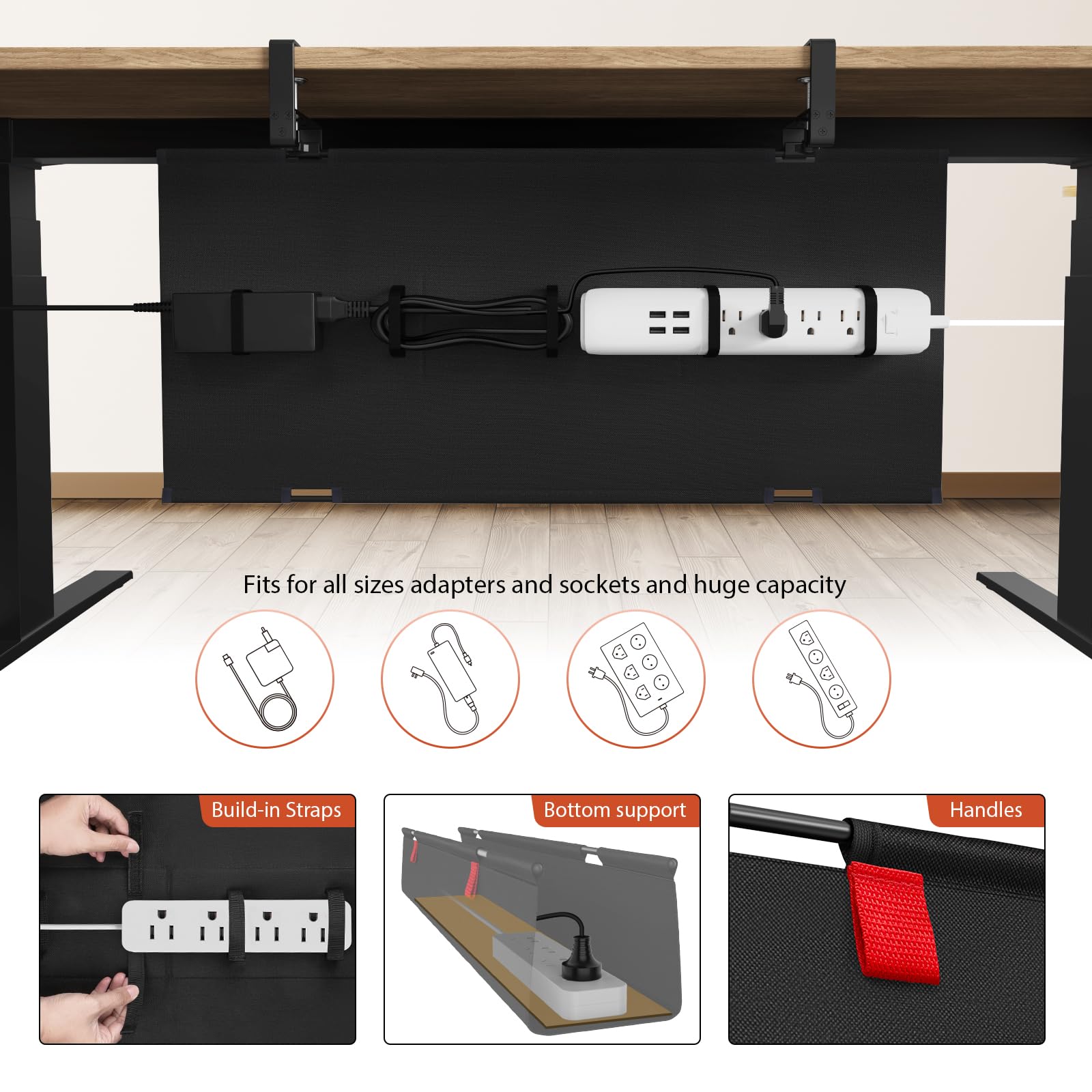 Under-Desk Cable Management Tray for Gaming Desks