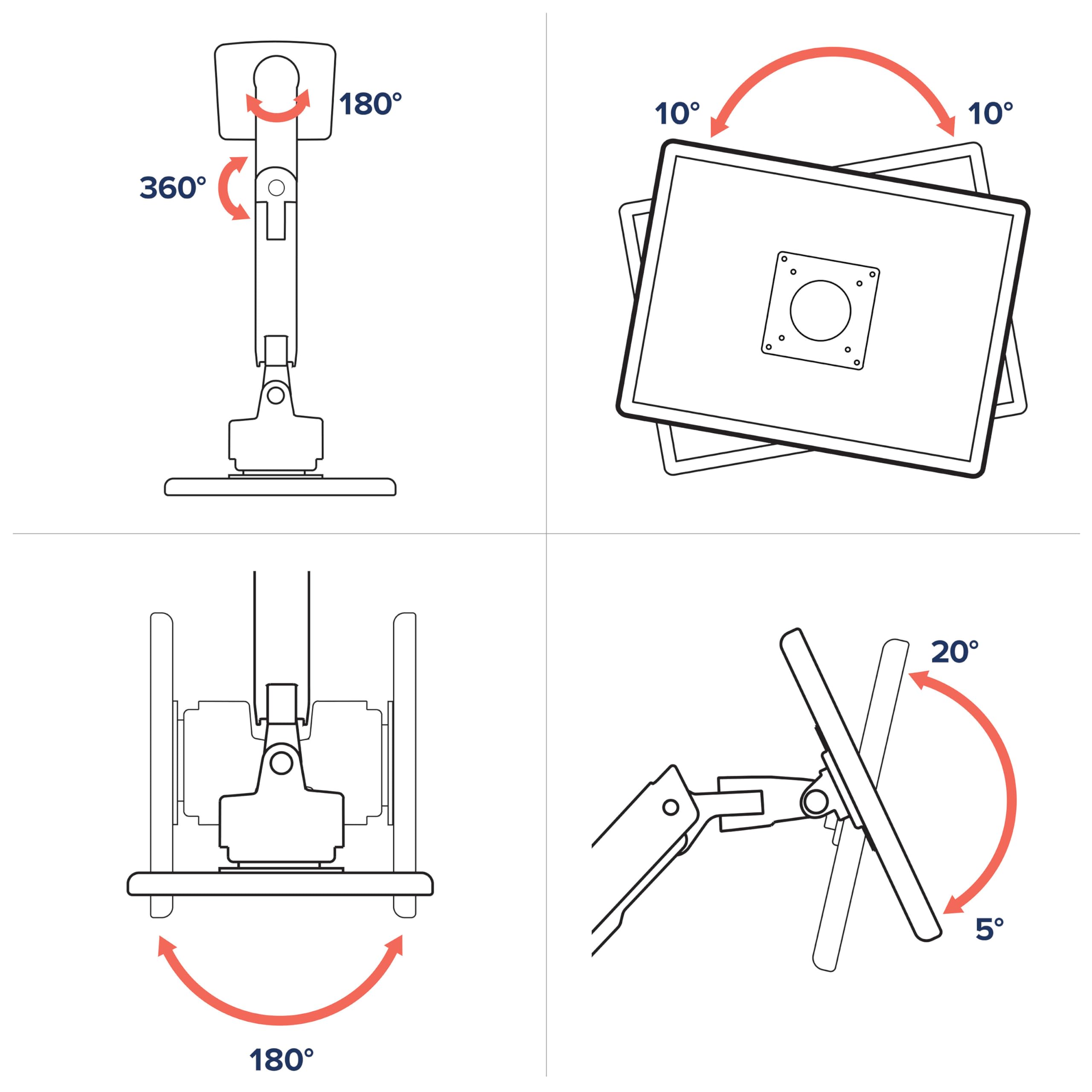 Ergotron – HX Single Heavy Duty Monitor Arm, VESA Desk Mount