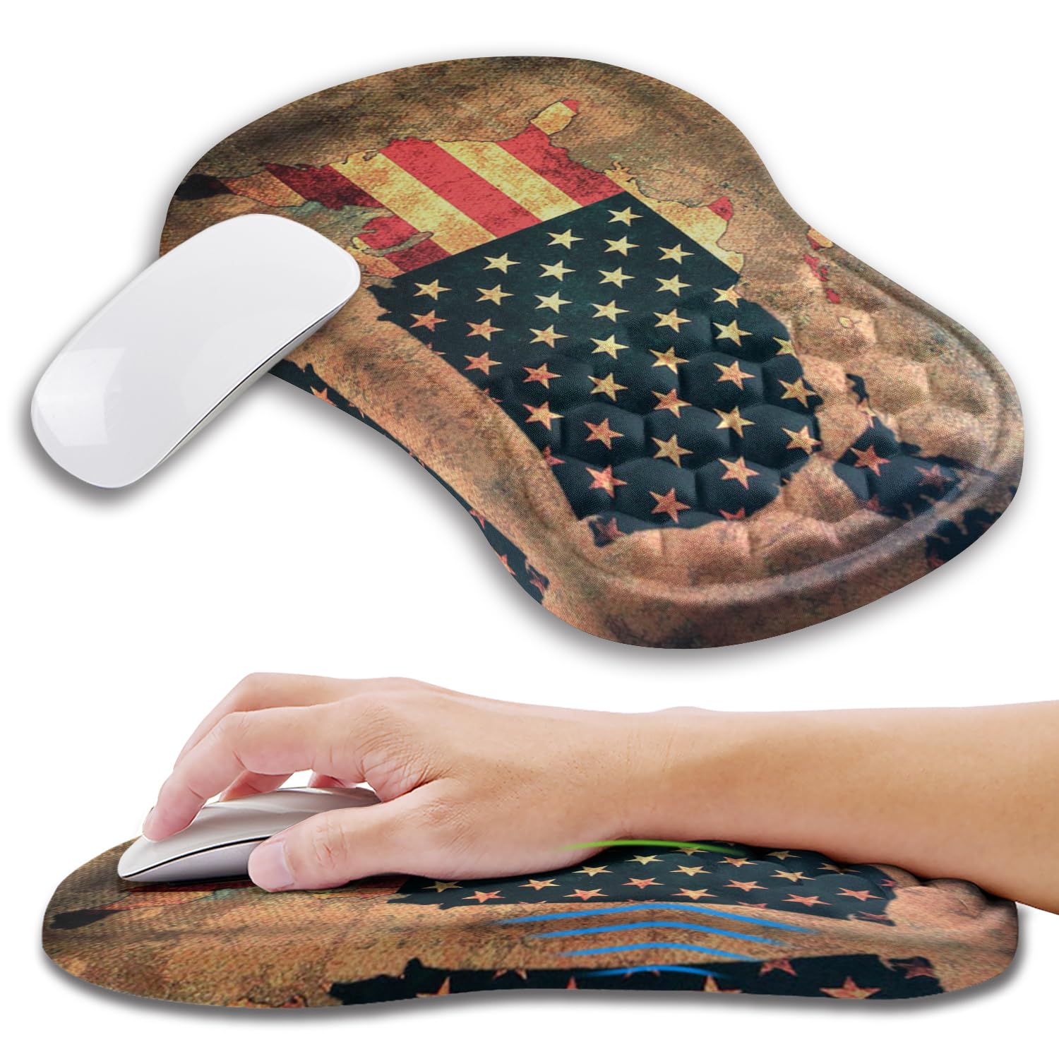 KUOSGM Ergonomic Gaming Mouse Pad with Memory Foam Wrist Rest
