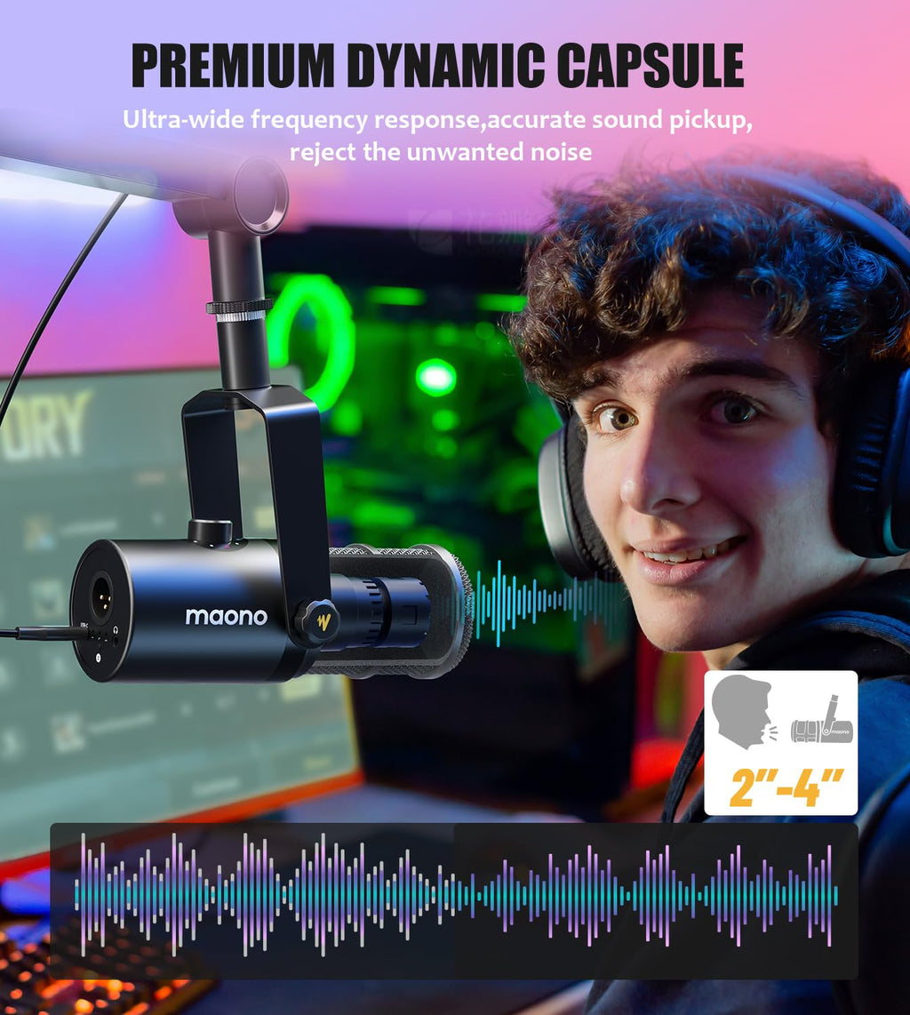 MAONO PD400X USB/XLR Dynamic Microphone for Podcasting/Streaming