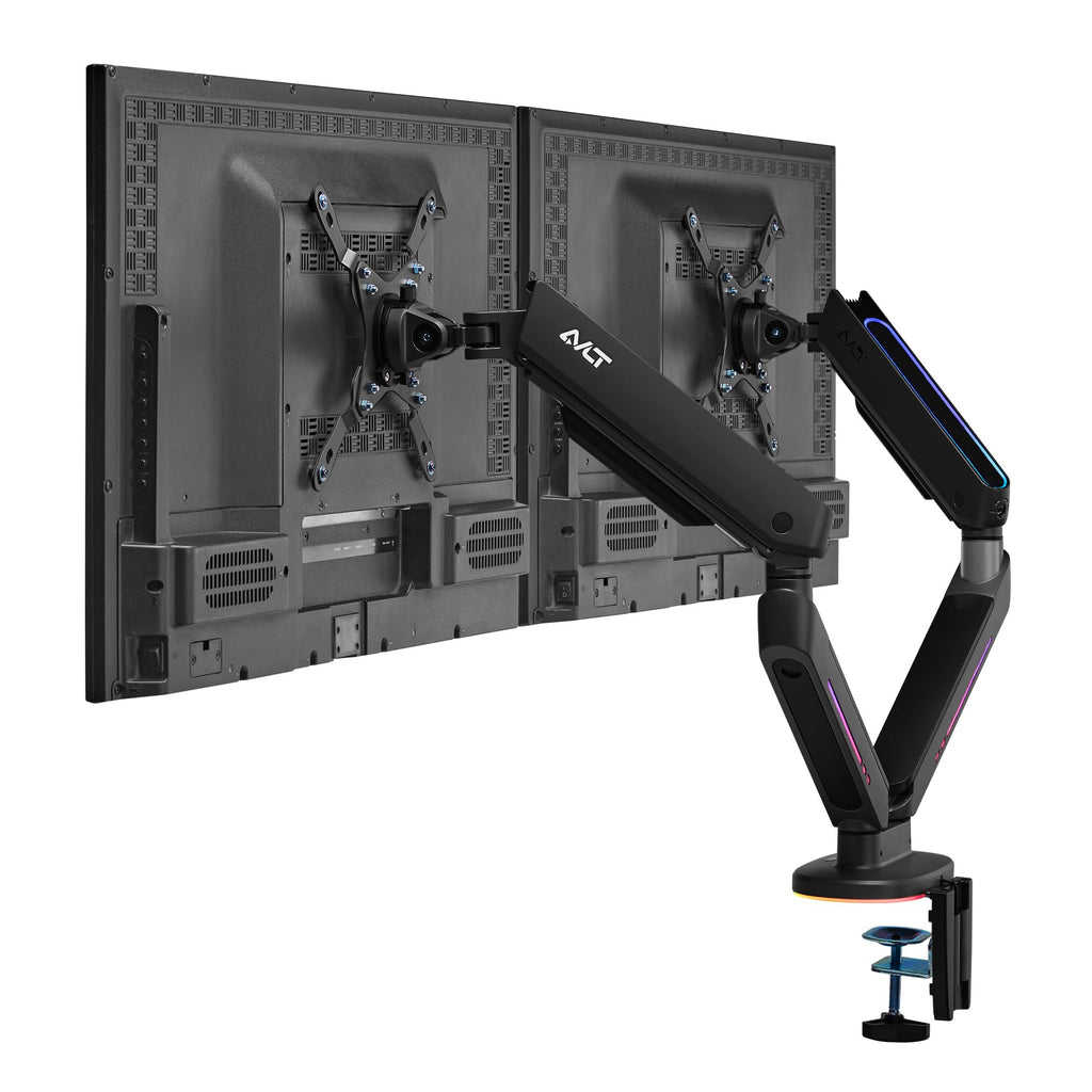 AVLT RGB Gaming Monitor Arm Desk Mount Built-in 20 Lighting Modes Touch Button Control