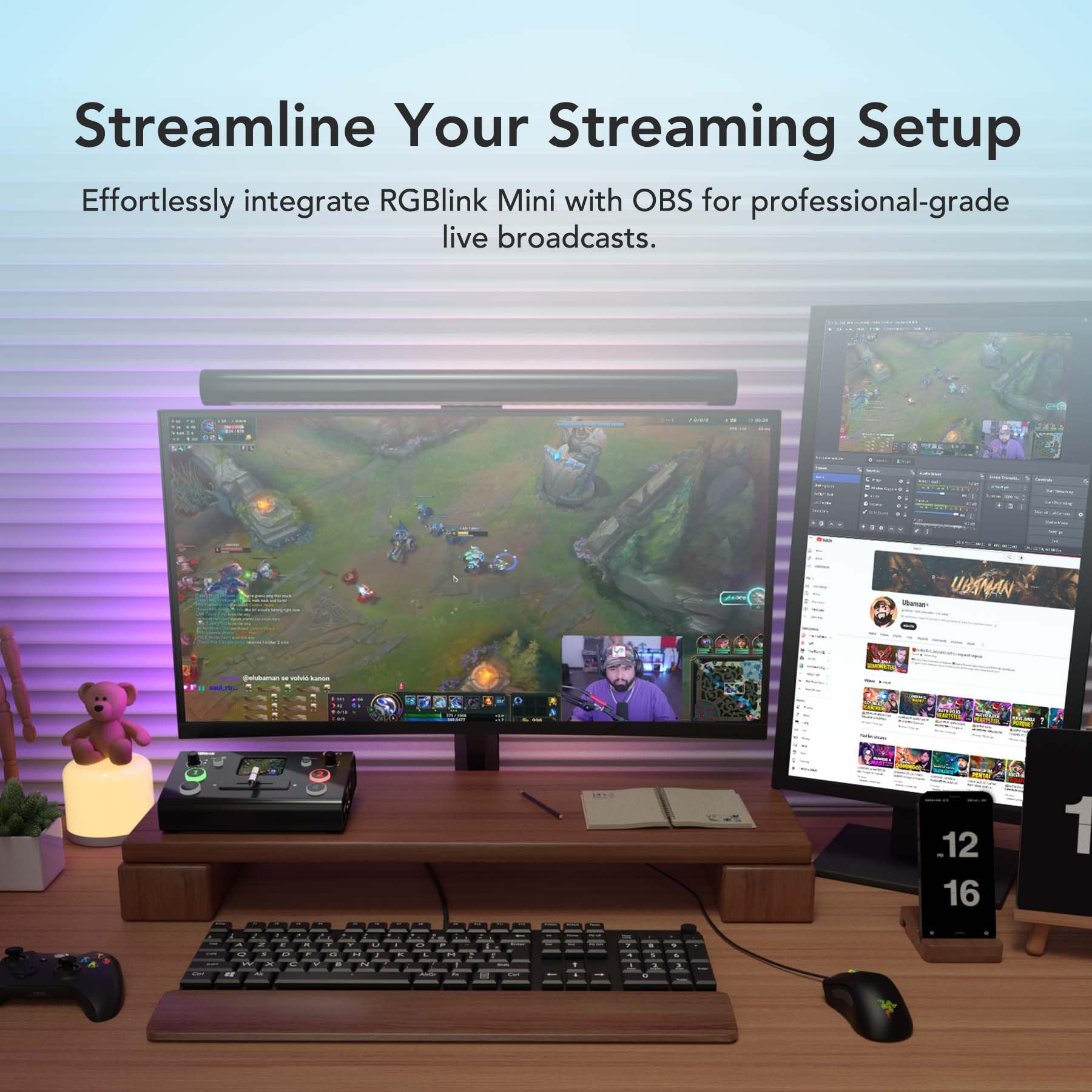 RGBlink Video Capture Card for Streaming, Capturadora de Video Game Capture Card for PS5/4 Pro, Xbox Series to OBS, Twitch, Zoom,YouTube