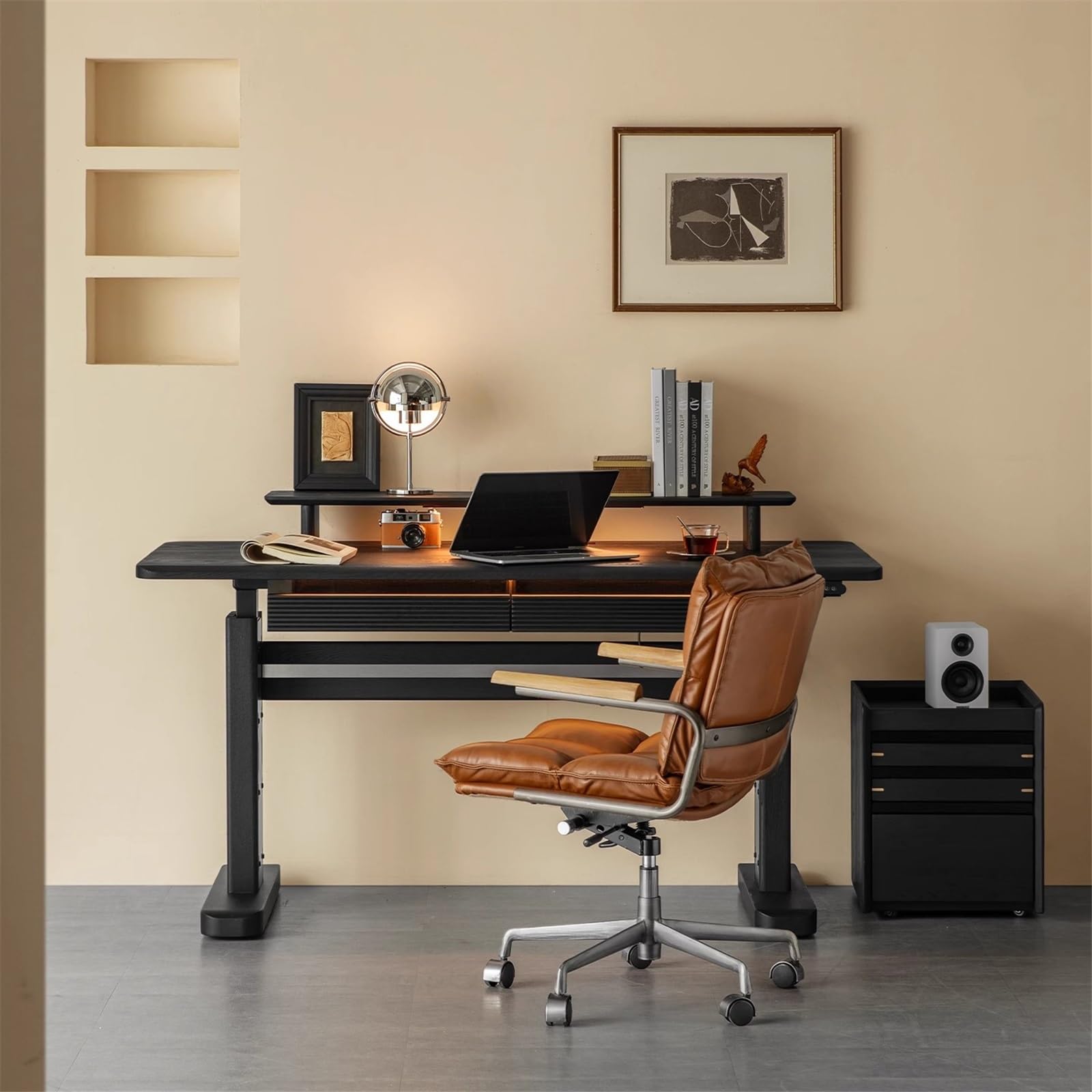 KEG801302 Height-Adjustable Standing Desk with 2 Drawers