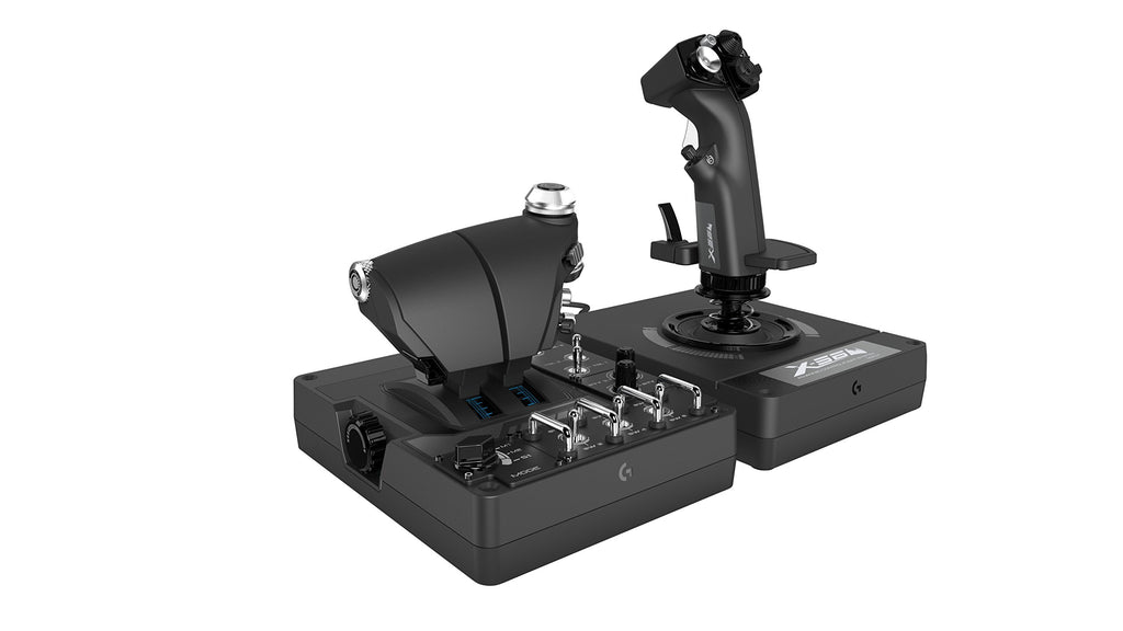 logitech G X56 H.O.T.A.S Throttle and Joystick Flight Simulator Game Controller + Pro Flight Rudder Pedals Bundle